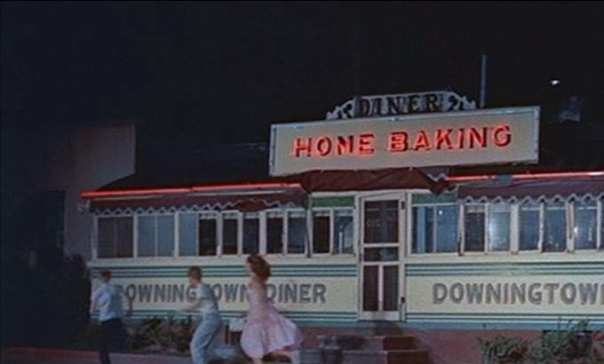 A still from the film showing the actual diner used in the film.