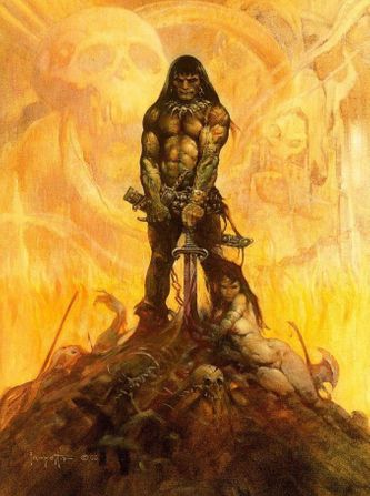 The Frank Frazetta painting that this kit is based on.